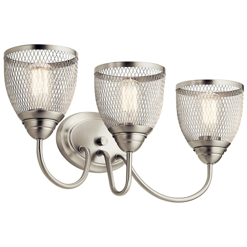 Kichler Voclain 24″ 3 Light Vanity Light with Mesh Shade Brushed Nickel 55043NI