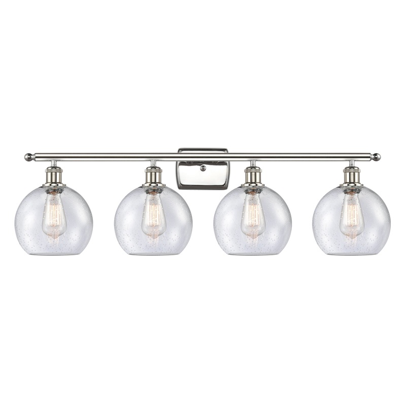 Innovations Lighting Athens 4 Light 36″ Bath Vanity Light 516-4W-PN-G124-8-LED