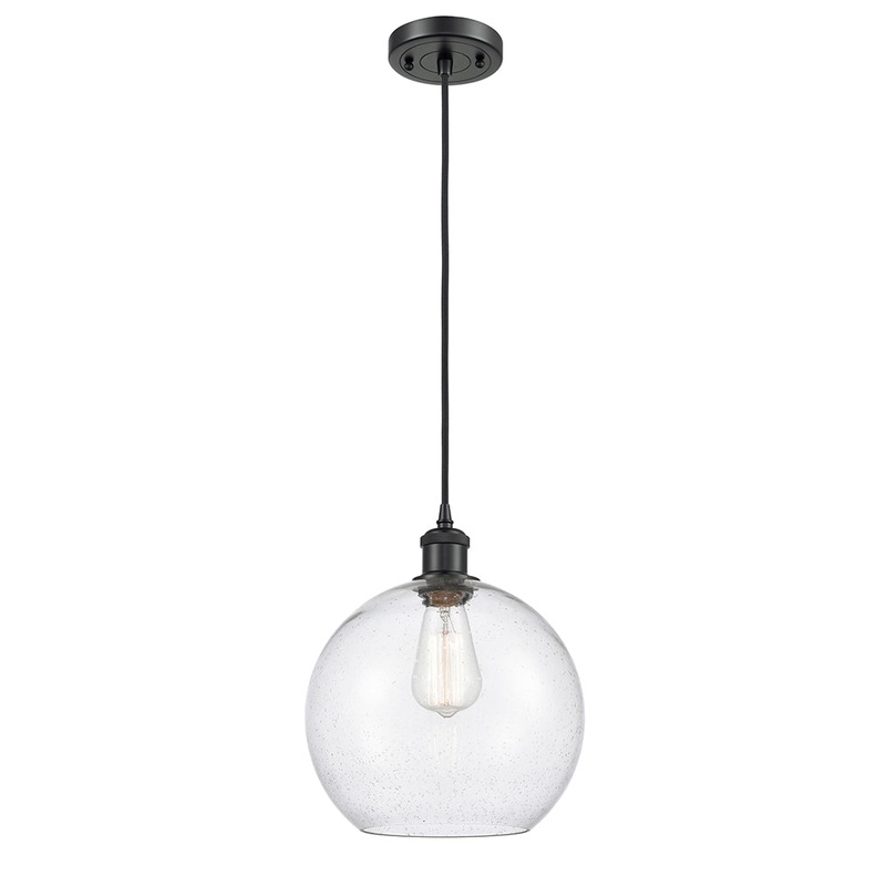 Innovations Lighting Athens 1 Light 10″ Mini Pendant 516-1P-BK-G124-10-LED