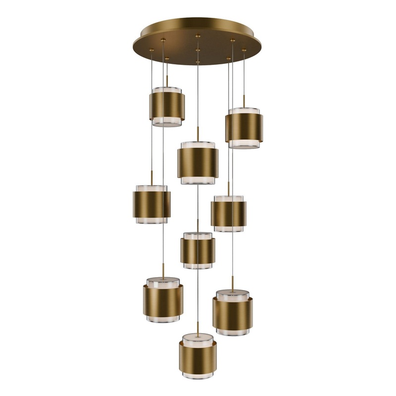 Banded Round Multi Light Pendant