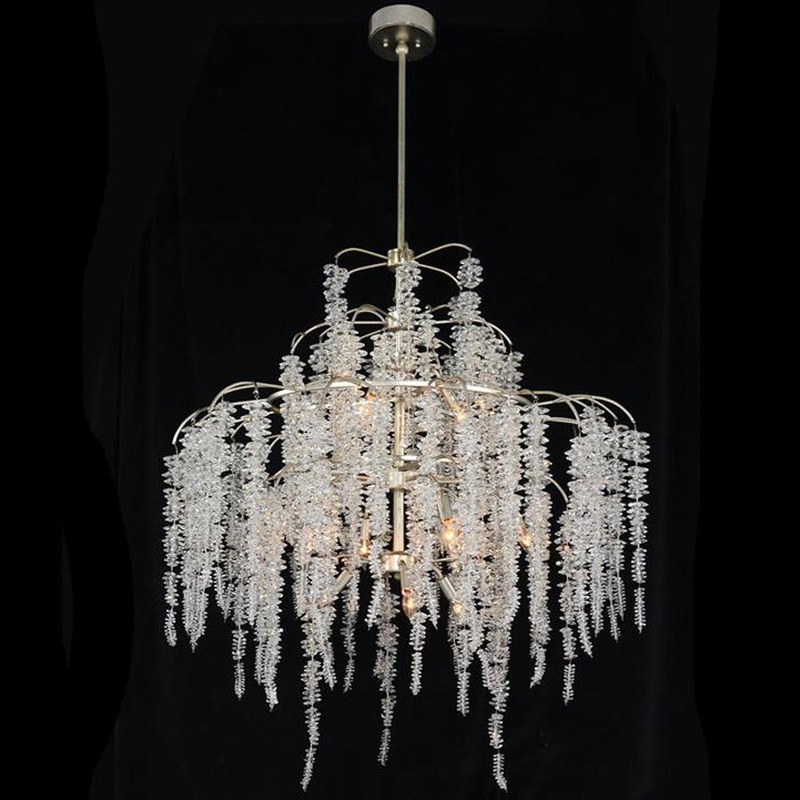 Cascading Crystal Tall Chandelier