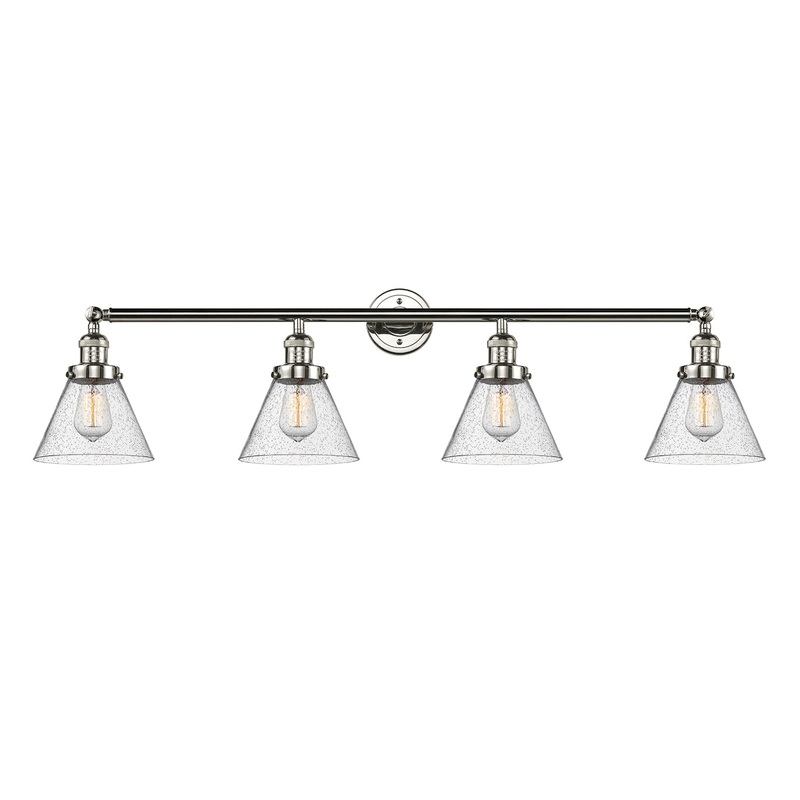 Innovations Lighting Large Cone 4 Light Bath Vanity Light Part Of The Franklin Restoration Collection 215-PN-G44
