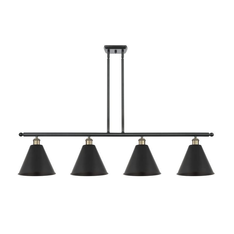 Innovations Lighting Ballston Cone 4 Light” Island Light 516-4I-BAB-MBC-12-BK