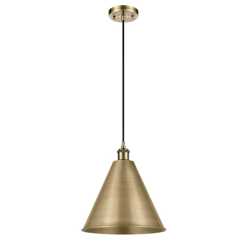 Innovations Lighting Ballston Cone 1 Light” Mini Pendant 516-1P-AB-MBC-16-AB-LED