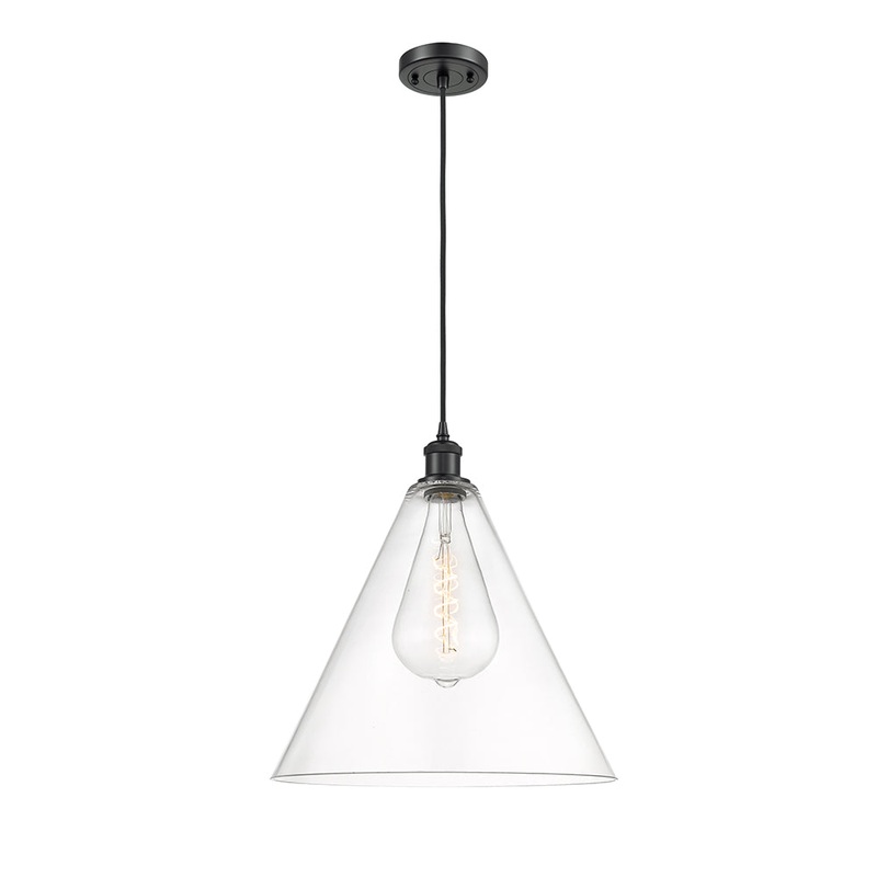 Innovations Lighting Ballston Cone 1 Light 16″ Pendant 516-1P-BK-GBC-162-LED