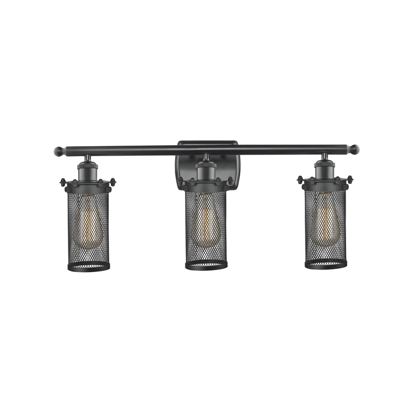 Innovations Lighting Bleecker 3 Light Bath Vanity Light Part Of The Austere Collection 516-3W-BK-CE219-LED