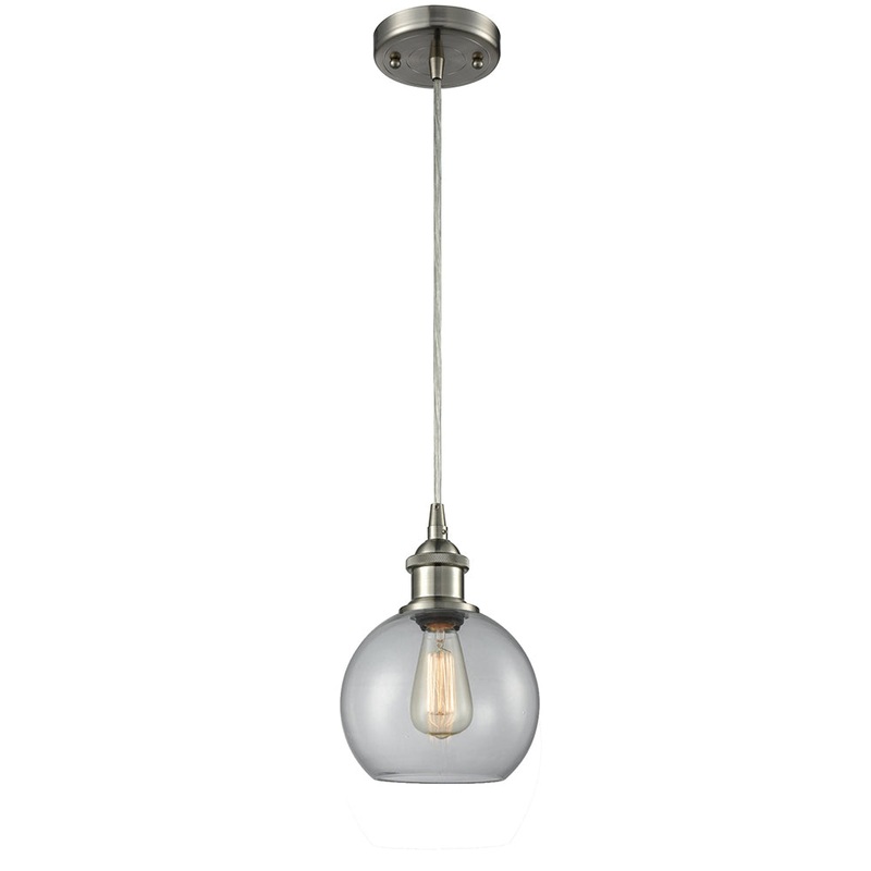 Innovations Lighting Athens 1 Light 8″ Mini Pendant 516-1P-SN-G122-8-LED
