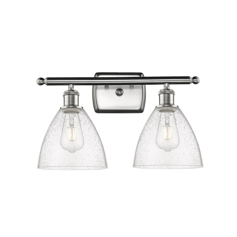 Innovations Lighting Ballston Dome 2 Light 18″ Bath Vanity Light 516-2W-SN-GBD-754-LED