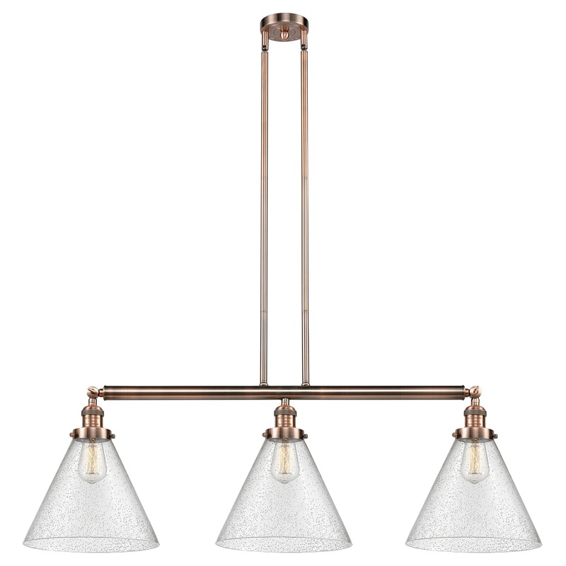 Innovations Lighting X-Large Cone 3 Light Island Light Part Of The Franklin Restoration Collection 213-AC-G44-L-LED