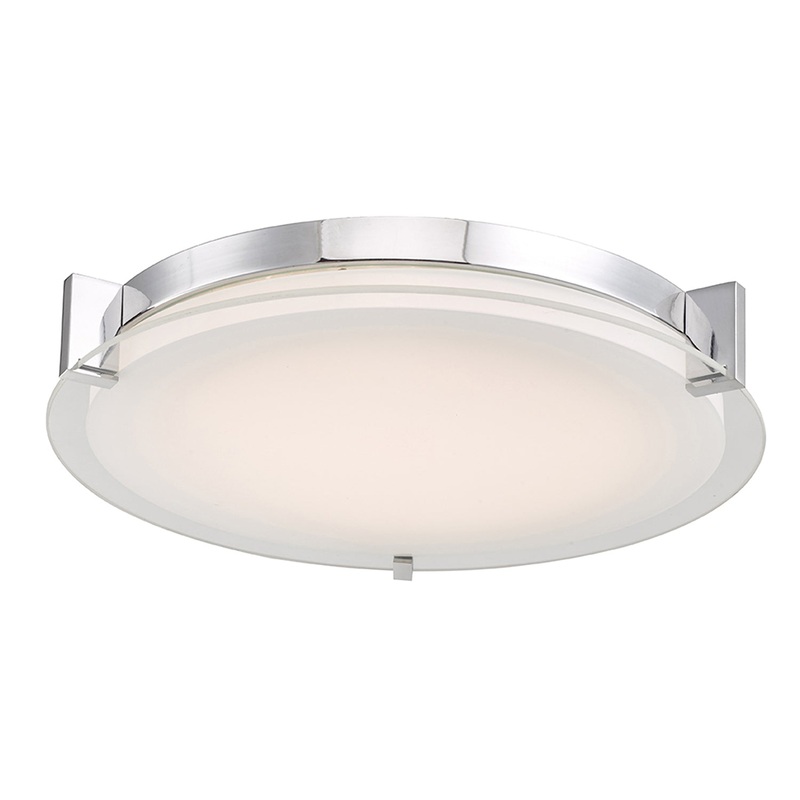 Abra Lighting Flat Round Glass Low Profile Flush Mount 30018FM-BN