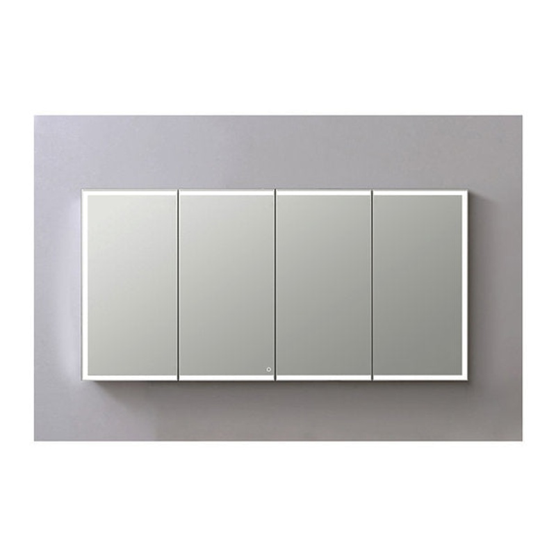Aquadom Edge Royale LED Medicine Mirror Cabinet Recessed or Surface Mounted Defogger Dimmer LED 3X Makeup Mirror Electrical Outlets ER-7232