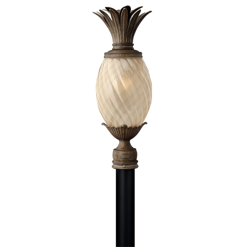 Pineapple 120V Outdoor Post / Pier Mount Amber Optic