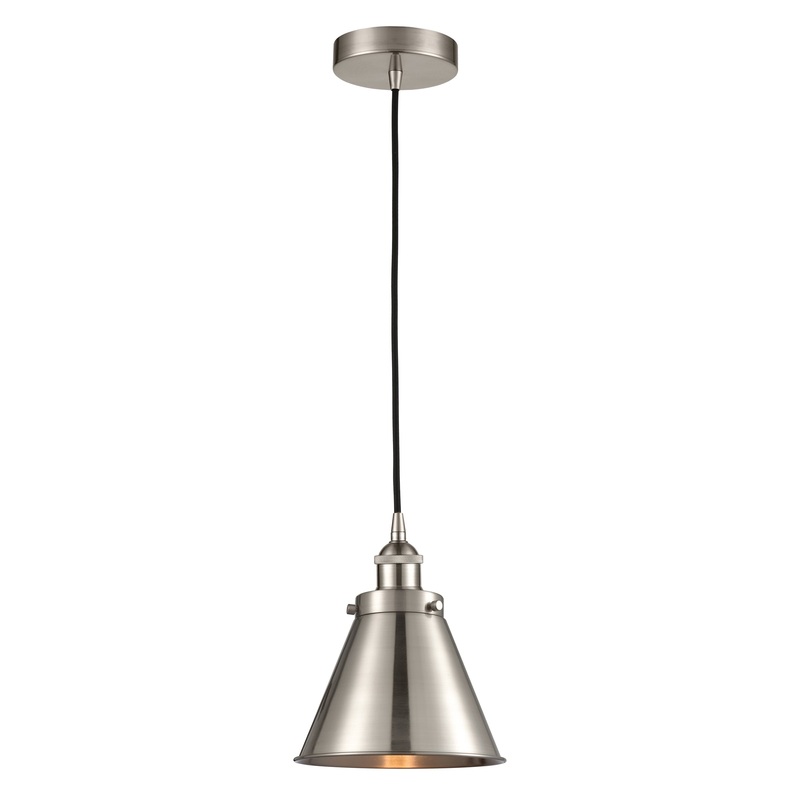 Innovations Lighting Appalachian 1 Light 10″ Mini Pendant 616-1PH-SN-M13-SN