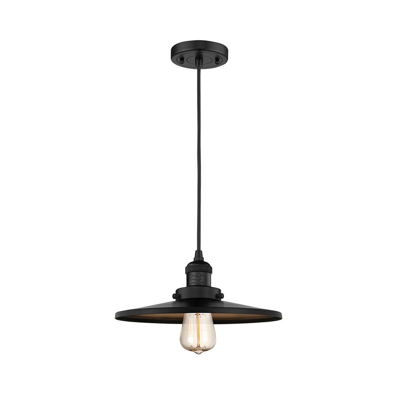 Innovations Lighting Appalachian 1 Light” Mini Pendant 201C-BK-MFR-BK-12-LED