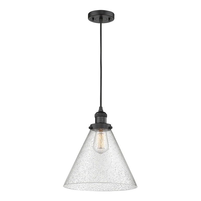 Innovations Lighting X-Large Cone 1 Light Mini Pendant Part Of The Franklin Restoration Collection 201C-BK-G44-L