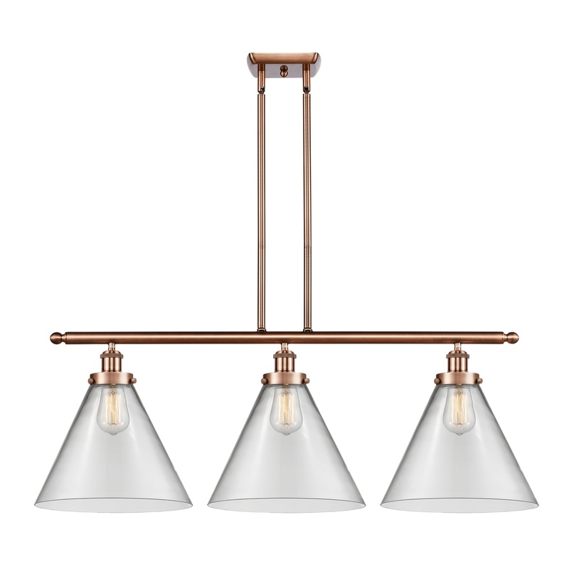Innovations Lighting X-Large Cone 3 Light Island Light Part Of The Ballston Collection 916-3I-AC-G42-L-LED