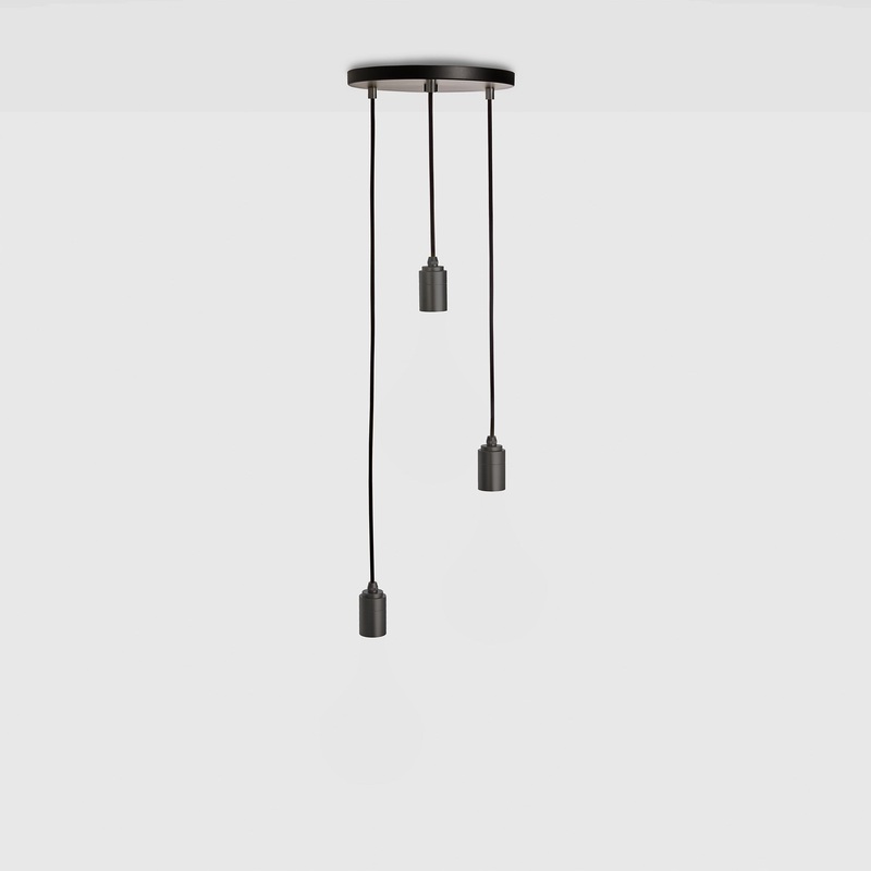 Triple Pendant in Graphite – Black Canopy