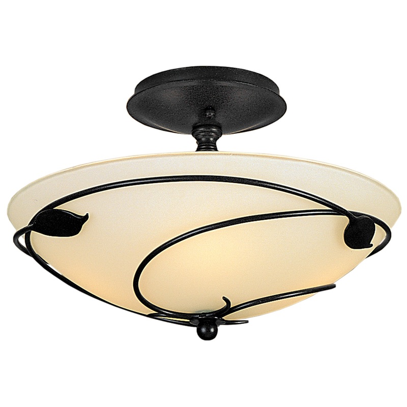 Forged Leaves Semi Flush Ceiling Light