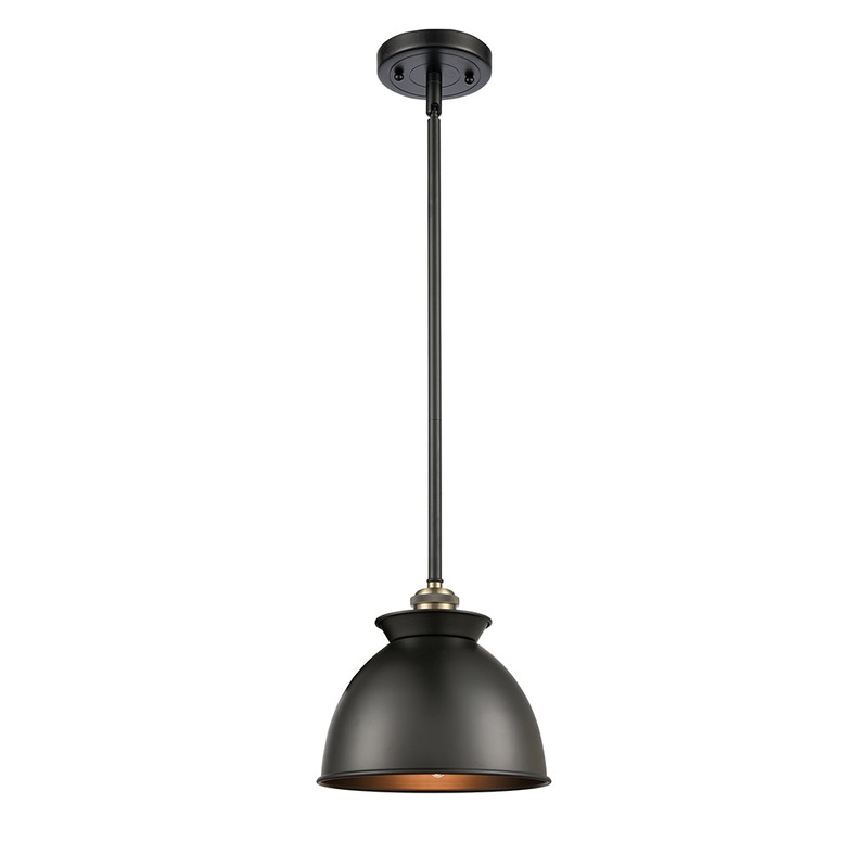 Innovations Lighting Adirondack 1 Light 8.125″ Mini Pendant 516-1S-BAB-M14-BK-LED