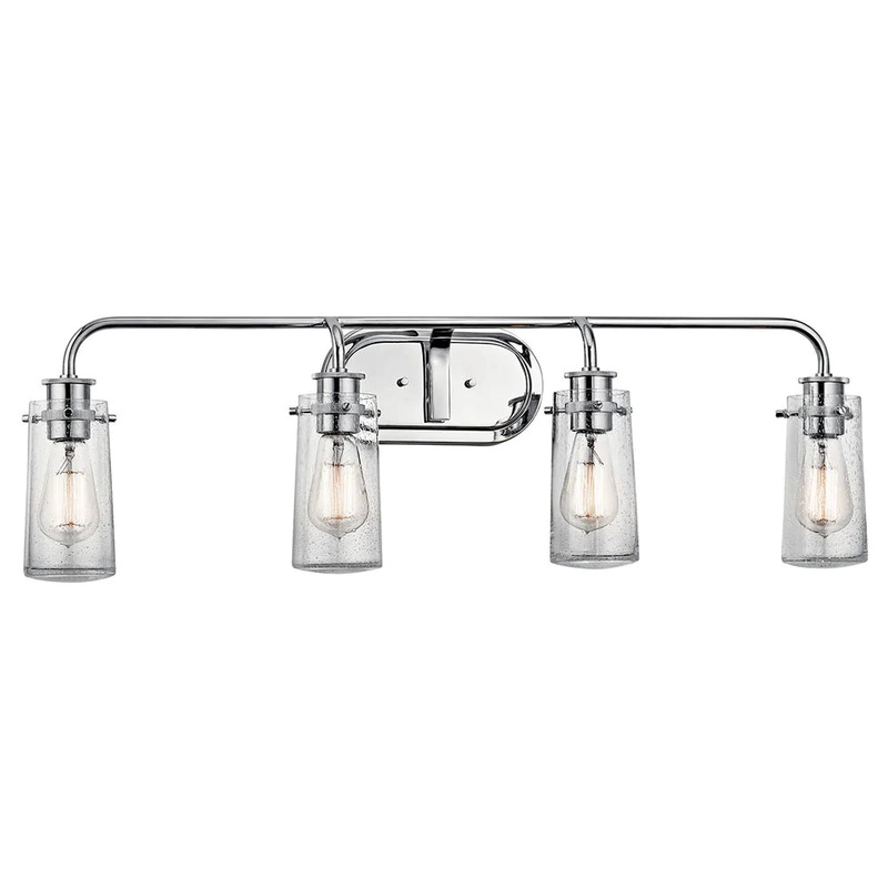 Kichler Braelyn 44″ 4 Light Vanity Light with Clear Seeded Glass Chrome 45460CH