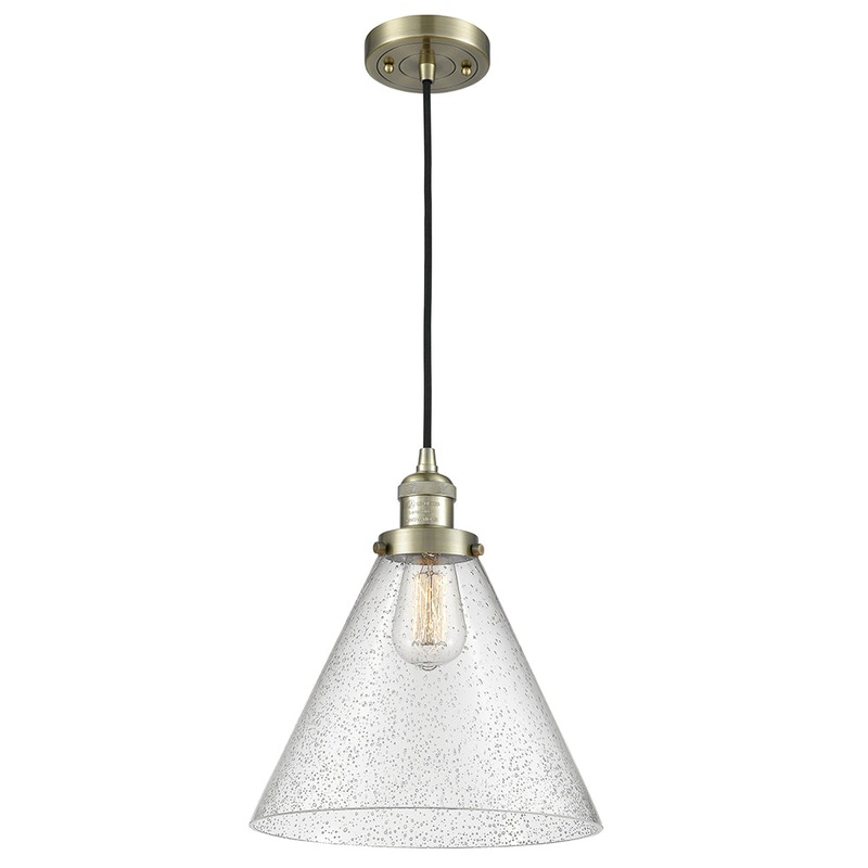 Innovations Lighting X-Large Cone 1 Light Mini Pendant Part Of The Franklin Restoration Collection 201C-AB-G44-L