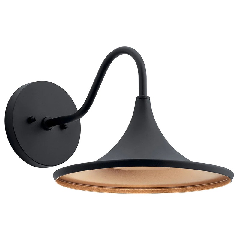 Kichler Elias LED 3000K 9″ Wall Light Textured Black 59028BKTLED