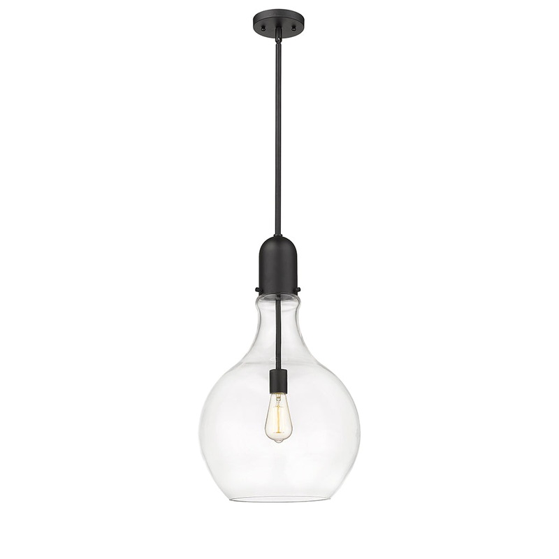Innovations Lighting Amherst 1 Light 13.75″ Pendant 492-1S-BK-G582-14
