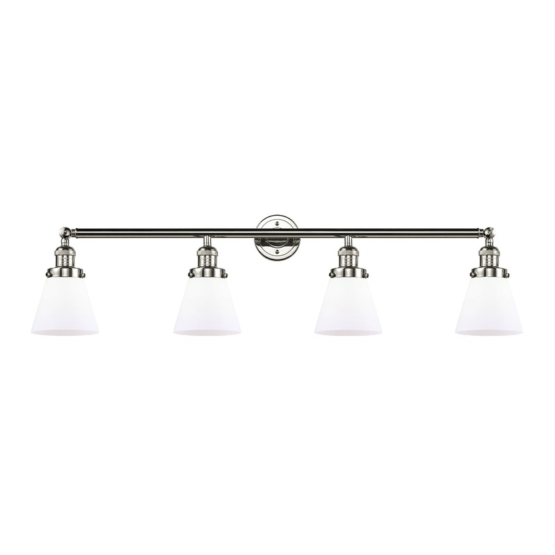 Innovations Lighting Small Cone 4 Light Bath Vanity Light Part Of The Franklin Restoration Collection 215-PN-G61-LED