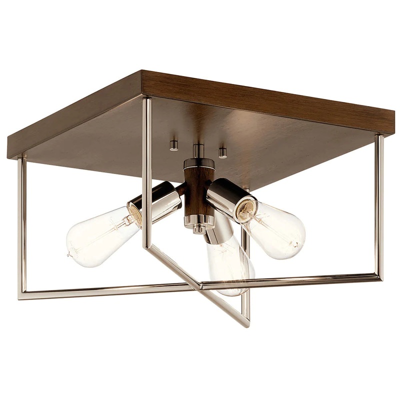 Kichler Tanis 3 Light Flush Mount Auburn Stained 52094AUB