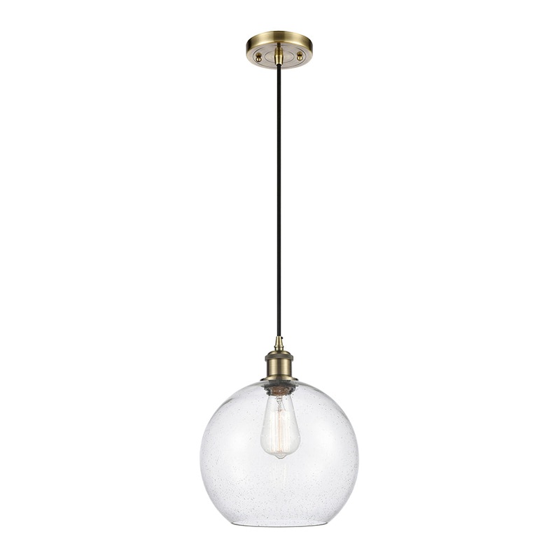 Innovations Lighting Athens 1 Light 10″ Mini Pendant 516-1P-AB-G124-10