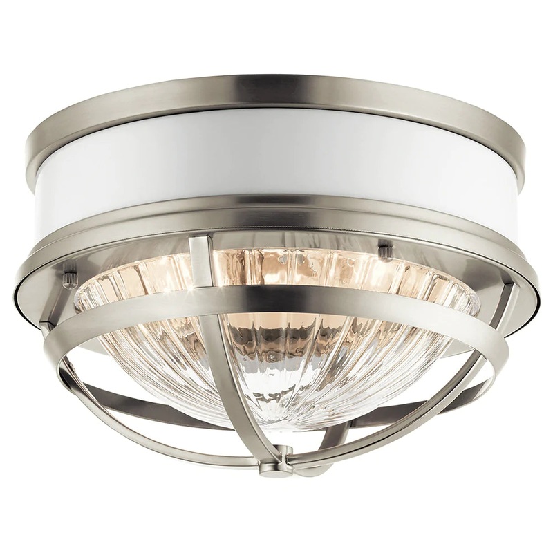 Kichler Tollis 12″ 2 Light Flush Mount Brushed Nickel 43013NI