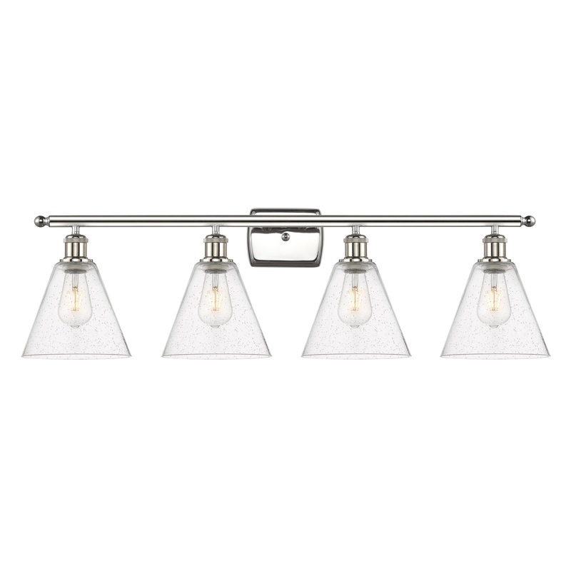Innovations Lighting Ballston Cone 4 Light 38″ Bath Vanity Light 516-4W-PN-GBC-84-LED