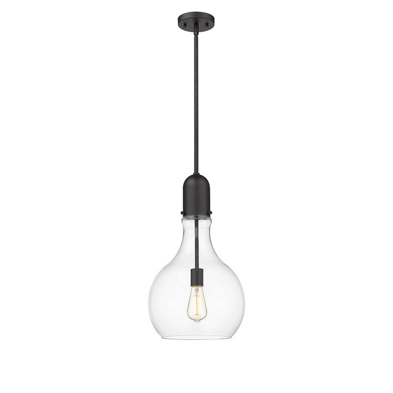 Innovations Lighting Amherst 1 Light  11.75″ Mini Pendant 492-1S-BK-G582-12