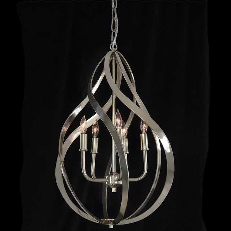 Ribbons of Nickel Swirls Pendant