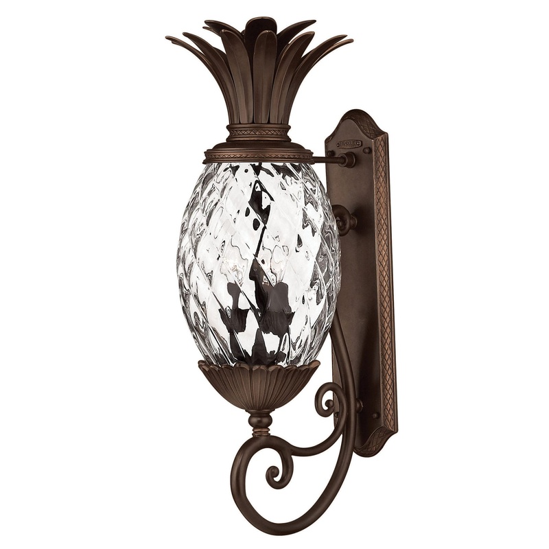 Pineapple Outdoor Scroll Wall Light Clear Optic
