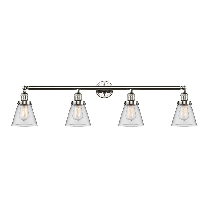 Innovations Lighting Small Cone 4 Light Bath Vanity Light Part Of The Franklin Restoration Collection 215-PN-G62-LED