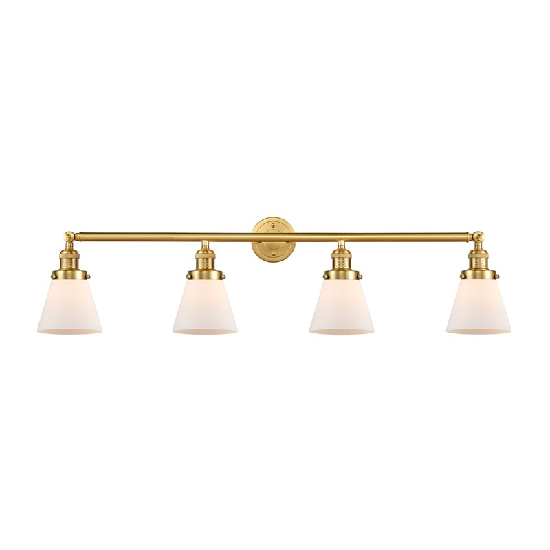 Innovations Lighting Small Cone 4 Light Bath Vanity Light Part Of The Franklin Restoration Collection 215-SG-G61-LED