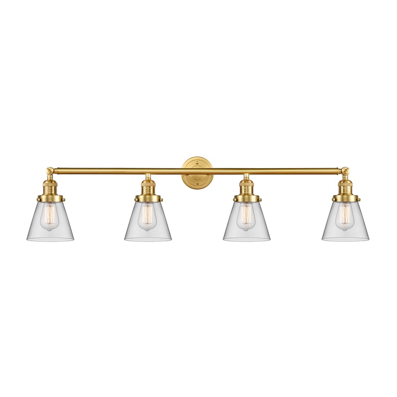 Innovations Lighting Small Cone 4 Light Bath Vanity Light Part Of The Franklin Restoration Collection 215-SG-G62