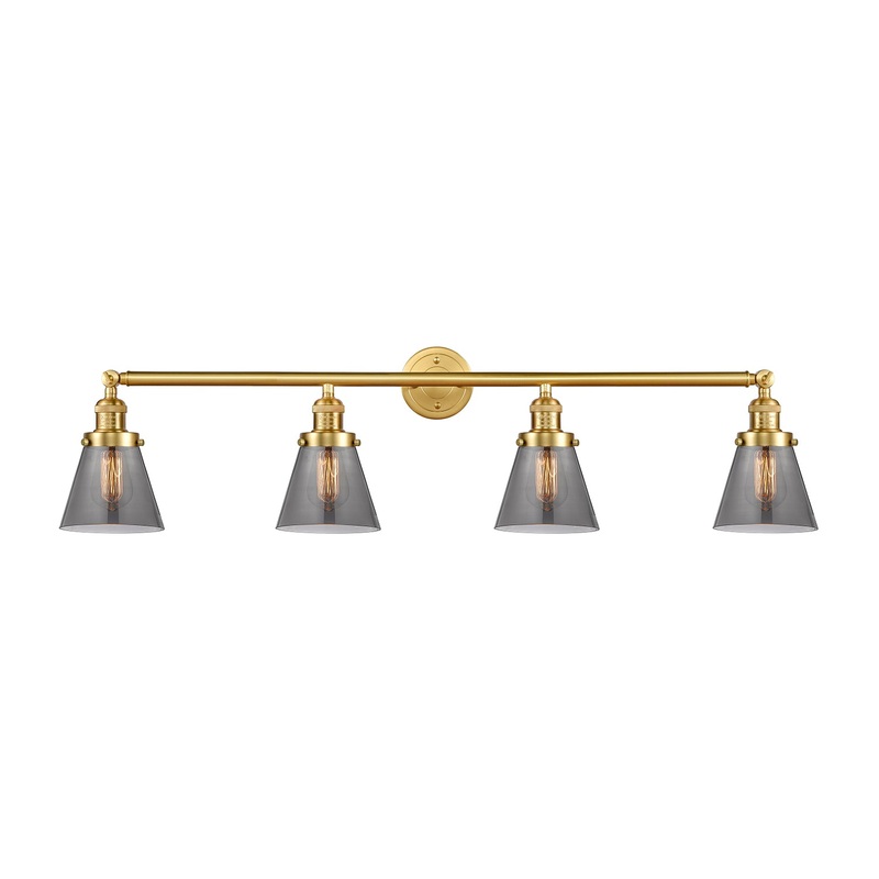 Innovations Lighting Small Cone 4 Light Bath Vanity Light Part Of The Franklin Restoration Collection 215-SG-G63