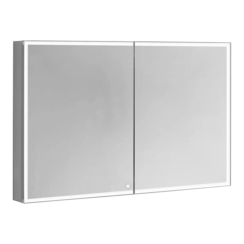 Aquadom Edge Royale LED Medicine Mirror Cabinet Recessed or Surface Mounted Defogger Dimmer LED 3X Makeup Mirror Electrical Outlets ER-4832