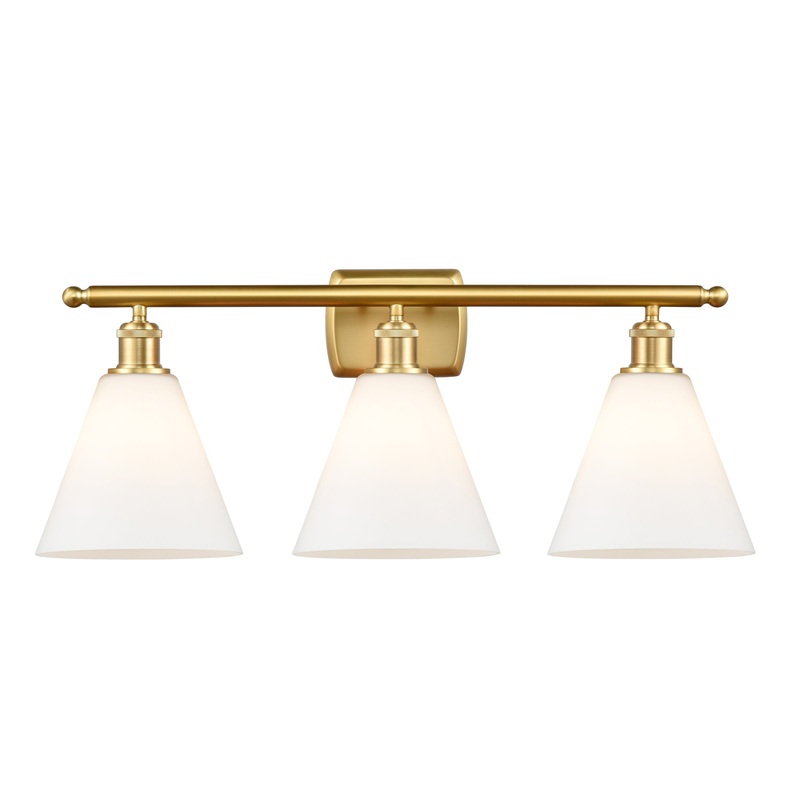Innovations Lighting Ballston Cone 3 Light 28″ Bath Vanity Light 516-3W-SG-GBC-81-LED