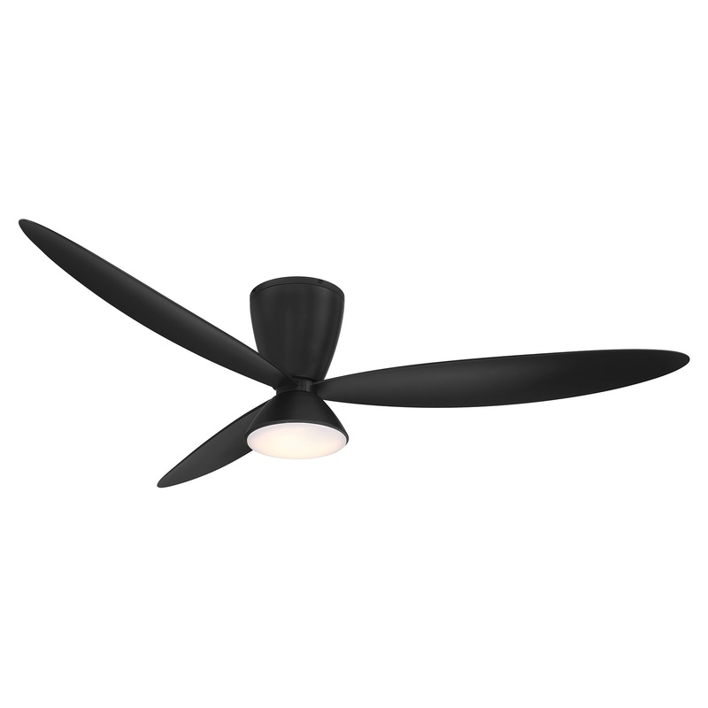 Hourglass LED Smart Flush Mount Ceiling Fan with Light