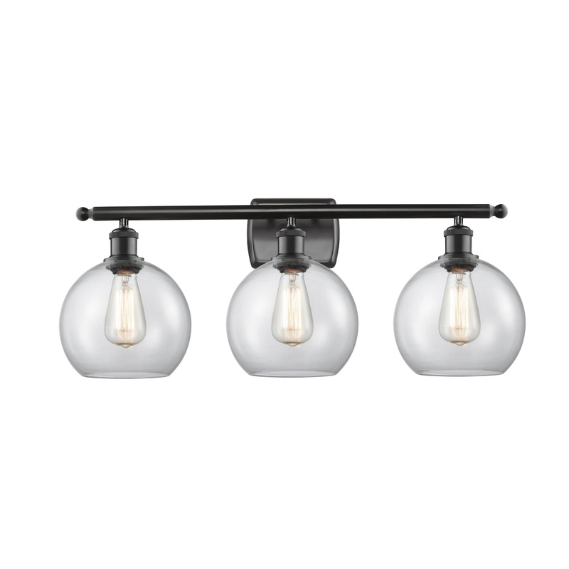 Innovations Lighting Athens 3 Light 26″ Bath Vanity Light 516-3W-BK-G122-8-LED