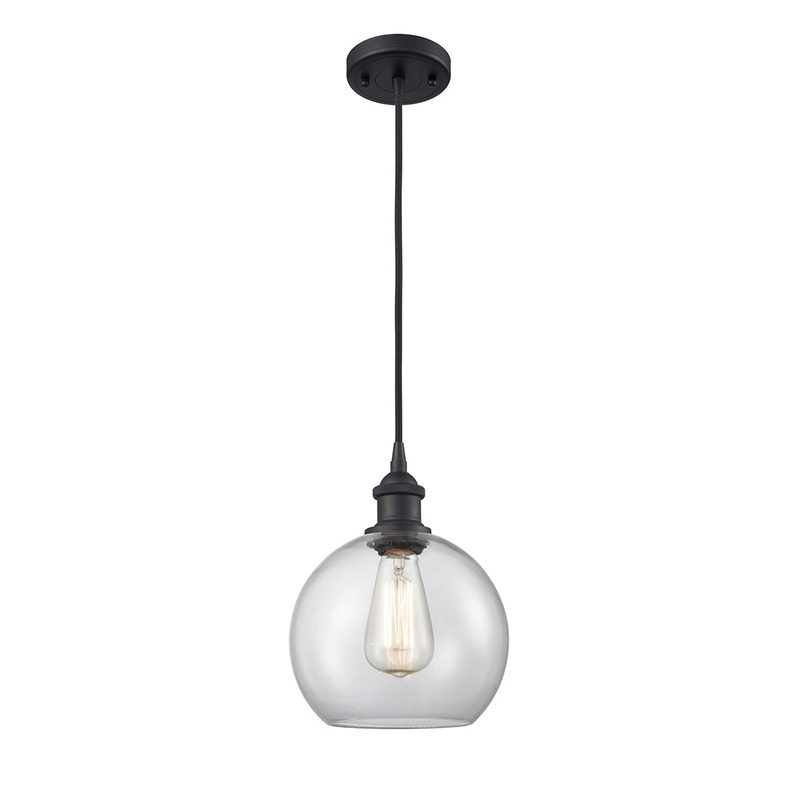 Innovations Lighting Athens 1 Light 8″ Mini Pendant 516-1P-BK-G122-8-LED