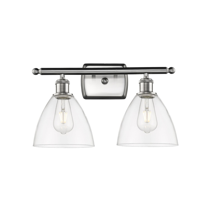 Innovations Lighting Ballston Dome 2 Light 18″ Bath Vanity Light 516-2W-SN-GBD-752