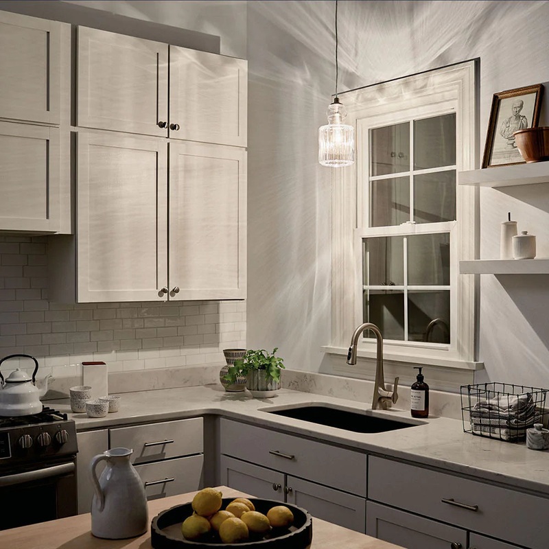 Kichler Riviera 5.75″ 1 Light Mini Pendant Brushed Nickel 43957NI