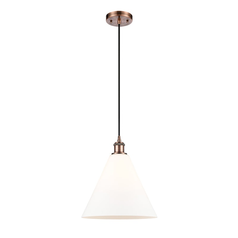 Innovations Lighting Ballston Cone 1 Light 12″ Mini Pendant 516-1P-AC-GBC-121