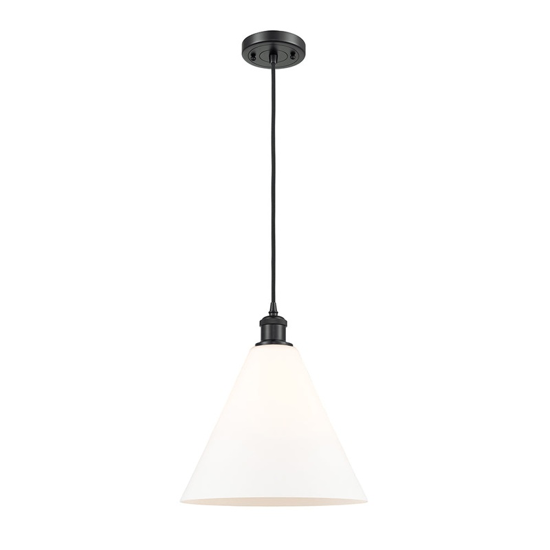 Innovations Lighting Ballston Cone 1 Light  12″ Mini Pendant 516-1P-BK-GBC-121-LED