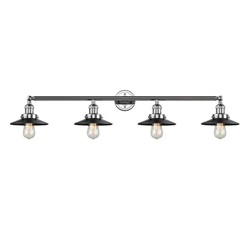 Innovations Lighting Railroad 4 Light Bath Vanity Light Part Of The Franklin Restoration Collection 215-PC-M6BK-LED