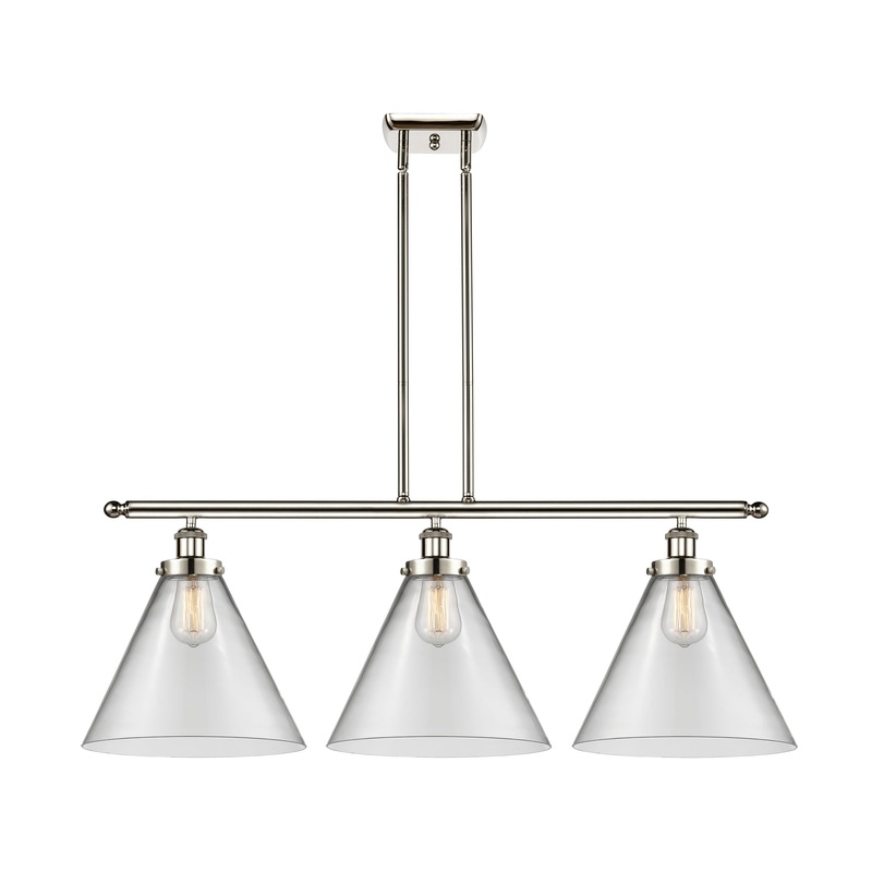Innovations Lighting X-Large Cone 3 Light Island Light Part Of The Ballston Collection 916-3I-PN-G42-L-LED